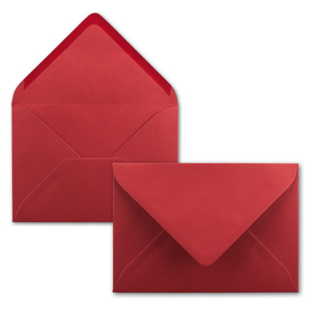 50x enveloppes C6 - couleur: rouge rose - 11,4 x 16,2 cm - fermeture: gommée - pour papier A4, A5, A6 et pour invitations, salut