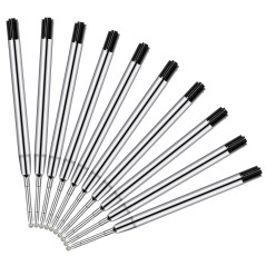 Vesaneae 10 × Recharge Stylo Bille, Trait Moyenne Recharges Universelles, Recharge de Stylo, Pointe Moyenne 1.0MM (Noir)