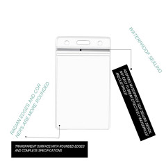 5 Pcs Porte Carte Transparent, Badge Transparent Plastique, Imperméable à l'Eau des Porte-Badges, Étui pour cartes d'identité, p