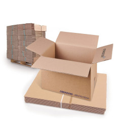 Master'in Caisse carton double cannelure - Brune - 430x310x150mm - 14 lots de 10 caisses