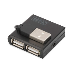 Digitus DA-70217 - Hub USB - 4-Port USB 2.0 Typ A - Transfert de données jusqu'à 480 Mbit/s - Design Compact & léger - Plug-and-