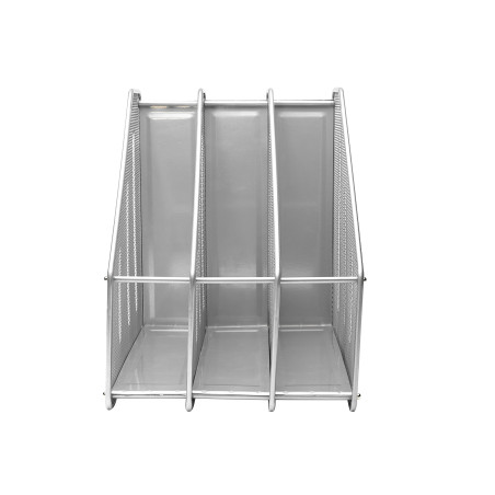 EXERZ Porte-revues de Bureau/Range-revues/Porte-Magazine en métal à Trois rangées/Boîte de Rangement en métal -3 Compartiments C