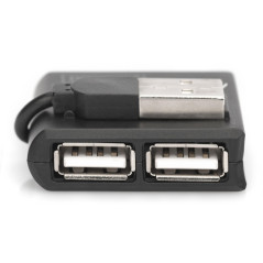 Digitus DA-70217 - Hub USB - 4-Port USB 2.0 Typ A - Transfert de données jusqu'à 480 Mbit/s - Design Compact & léger - Plug-and-