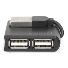 Digitus DA-70217 - Hub USB - 4-Port USB 2.0 Typ A - Transfert de données jusqu'à 480 Mbit/s - Design Compact & léger - Plug-and-