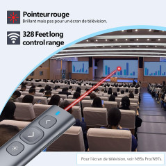 Norwii N95 Clicker de présentation, PowerPoint Clicker pour présentation à distance, pointeur de présentation sans fil rechargea