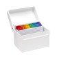 Osco White Hi-Gloss Index Box with 100 Cards and Coloured Tabs Blanc Osco White Hi-Gloss Index Box with 100 Cards and Coloured Tabs Blanc