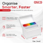 Osco White Hi-Gloss Index Box with 100 Cards and Coloured Tabs Blanc Osco White Hi-Gloss Index Box with 100 Cards and Coloured Tabs Blanc