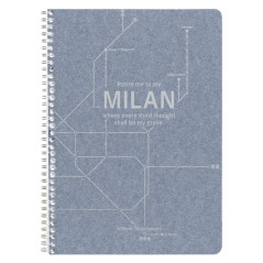 Clairefontaine 83535C - Un Cahier à Spirale Papier Jeans Motifs Rames de Métro New-York/Paris/Berlin/London/Milan - A4 21x29,7 c