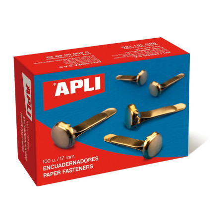 Apli 12284 - Boîte de 100 attaches parisiennes dorées - 17 mm