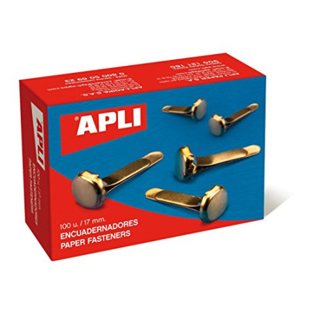 Apli 12284 - Boîte de 100 attaches parisiennes dorées - 17 mm