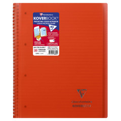 Clairefontaine 596804C Un Cahier à Spirale Koverbook Rouge - A4+ 22,5x29,7 cm - 160 Pages Détachables Lignées avec Marge - Papie
