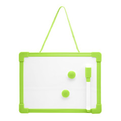Mini tableau blanc magnétique effaçable avec marqueur noir, effaçable et 2 aimants – 15 x 20 cm multicolore – Pour enfants, dess