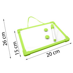 Mini tableau blanc magnétique effaçable avec marqueur noir, effaçable et 2 aimants – 15 x 20 cm multicolore – Pour enfants, dess