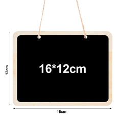 12 Pièces Tableaux Noirs à Suspendre, 16 x 12 cm Mini Ardoise Rectangulaire, Tableaux Craie Effaçable Ardoise à Double Face pour