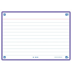 OXFORD Flash 2.0- 80 Fiches Bristol Flash Cards A6 (10,5 x 14,8cm) Ligné Cadre Violet