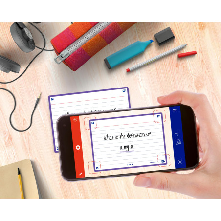 OXFORD Flash 2.0- 80 Fiches Bristol Flash Cards A6 (10,5 x 14,8cm) Ligné Cadre Violet