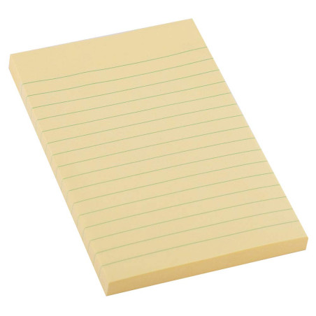 D.RECT - Blocs de notes adhésives avec lignes | Notes autocollantes | 98x150mm, 100 feuilles | Cahiers rectangulaires | Pour la