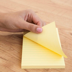 D.RECT - Blocs de notes adhésives avec lignes | Notes autocollantes | 98x150mm, 100 feuilles | Cahiers rectangulaires | Pour la