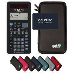 TI-30X Pro MathPrint avec Housse de Protection WYNGS Incluse Noir - Calculatrice Scientifique - Pack de Base