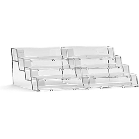 taymar porte-cartes de visite, support pour cartes de visite, présentoir pour cartes de visite, 2×4 étages, transparent