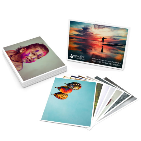 Coffret Original de cartes postales de motivation metaFox- un jeu de 52 cartes postales pour le coaching et la thérapie