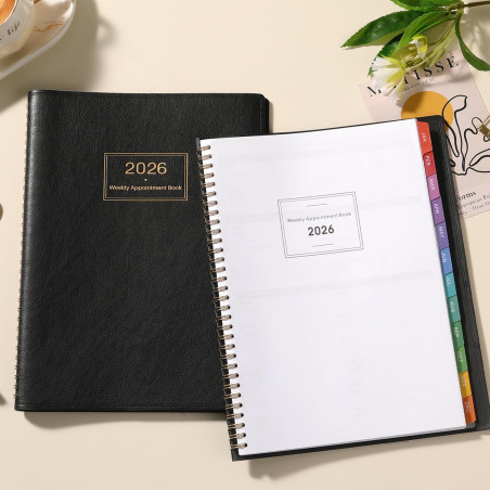 Agenda 2026 - Agenda Scolaire 2026 janvier 2026 à décembre 2026 avec heure, agenda avec horaire de 15 minutes, 21,8 x 29 cm, cou