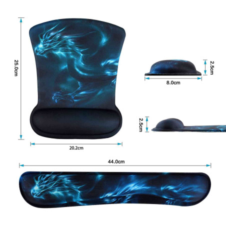 AOKSUNOVA Tapis de souris, ergonomique, avec repose-poignet, pour souris et clavier MC-017