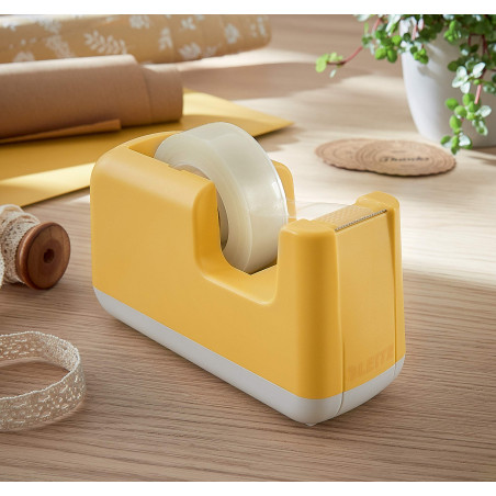 Leitz Dévidoir à Ruban Adhésif, Base Robuste, Cosy, Jaune, 53670019