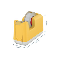 Leitz Dévidoir à Ruban Adhésif, Base Robuste, Cosy, Jaune, 53670019