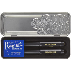 Moleskine x Kaweco Stylo Plume en Plastique ABS avec Plume Taille M Plaquée Or et Stylo à Bille Rechargeable pour Écrivains, Rec