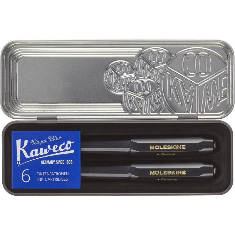 Moleskine x Kaweco Stylo Plume en Plastique ABS avec Plume Taille M Plaquée Or et Stylo à Bille Rechargeable pour Écrivains, Rec Moleskine x Kaweco Stylo Plume en Plastique ABS avec Plume Taille M Plaquée Or et Stylo à Bille Rechargeable pour Écrivains, Rec