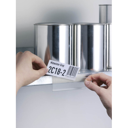 DURABLE - Porte étiquette - Porte étiquette adhésif - Porte-étiquettes SCANFIX - 200 x 40 mm - Ouverture sur le haut - Sachet de