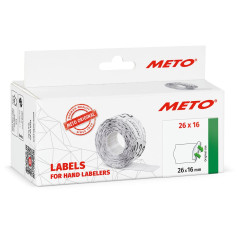 Meto Étiquettes pour étiqueteuse manuelle, réf. 9506166 (26 x 16 mm, 2 lignes, 6000 étiquettes, décollables et repositionnables,