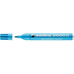 edding 2000 C Marqueur permanent - bleu clair - 1 stylo - pointe ronde 1,5-3 mm - sèche vite - résiste à l'eau et à l'essuyage -