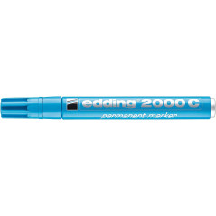edding 2000 C Marqueur permanent - bleu clair - 1 stylo - pointe ronde 1,5-3 mm - sèche vite - résiste à l'eau et à l'essuyage -