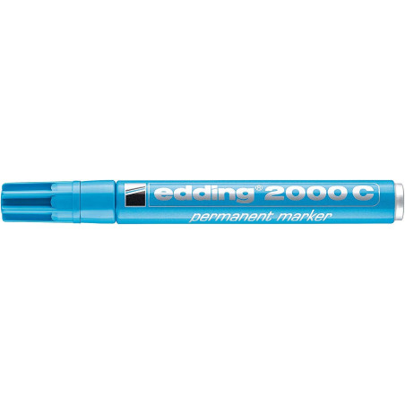 edding 2000 C Marqueur permanent - bleu clair - 1 stylo - pointe ronde 1,5-3 mm - sèche vite - résiste à l'eau et à l'essuyage -
