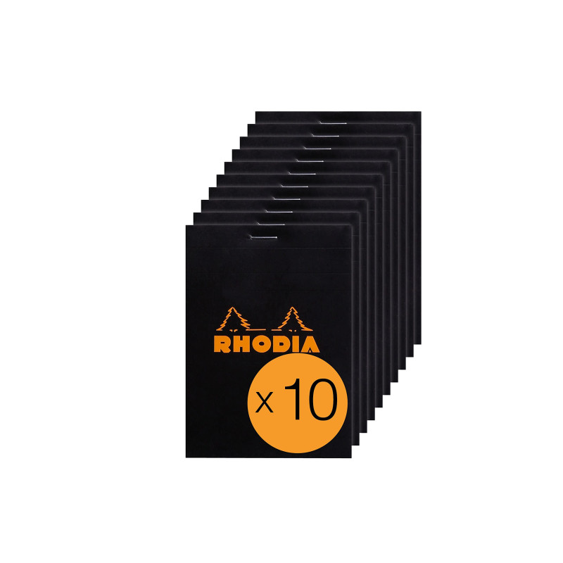 RHODIA 122009Cpack - Bloc-Notes Agrafé N°12 Black - 8,5x12 cm - Petits Carreaux - 80 Feuilles Détachables - Papier Clairefontain RHODIA 122009Cpack - Bloc-Notes Agrafé N°12 Black - 8,5x12 cm - Petits Carreaux - 80 Feuilles Détachables - Papier Clairefontain