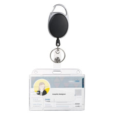 Vicloon Porte Badge, Porte-clés Retractable Porte-Cartes en PC Plastique dur pour Carte d'identité, carte bancaire, clé, cartes