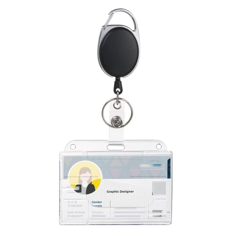 Vicloon Porte Badge, Porte-clés Retractable Porte-Cartes en PC Plastique dur pour Carte d'identité, carte bancaire, clé, cartes Vicloon Porte Badge, Porte-clés Retractable Porte-Cartes en PC Plastique dur pour Carte d'identité, carte bancaire, clé, cartes