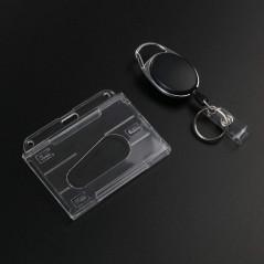Vicloon Porte Badge, Porte-clés Retractable Porte-Cartes en PC Plastique dur pour Carte d'identité, carte bancaire, clé, cartes