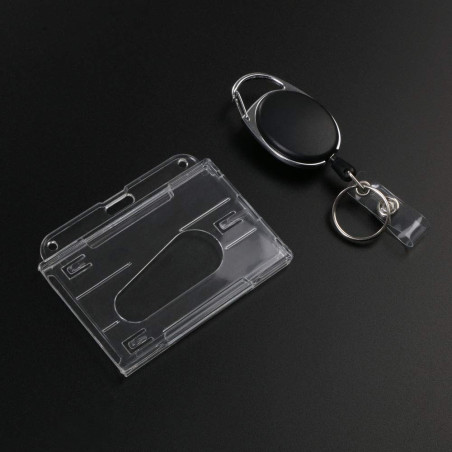 Vicloon Porte Badge, Porte-clés Retractable Porte-Cartes en PC Plastique dur pour Carte d'identité, carte bancaire, clé, cartes