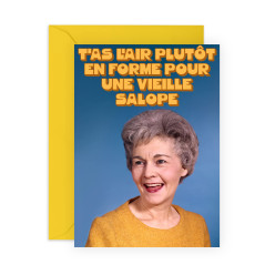 Central 23 Carte grossière pour elle – Carte rétro pour maman, grand-mère, tante – 50 60 70 ans – Carte d'anniversaire humoristi