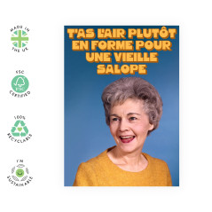 Central 23 Carte grossière pour elle – Carte rétro pour maman, grand-mère, tante – 50 60 70 ans – Carte d'anniversaire humoristi