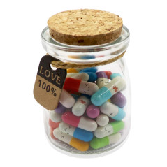 Mczcent 50Pcs Capsule Lettres Message dans Bouteille, Capsules de Lettres D'amour Happy Pills Capsules Papier Bouteille Message