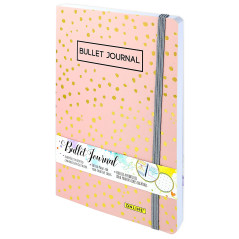 Online Journal en pointillé A5 - papier epais premium 120g/m², FSC - 144 pages - carnet de notes design Spotlights Rose - cahier