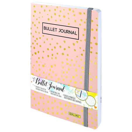 Online Journal en pointillé A5 - papier epais premium 120g/m², FSC - 144 pages - carnet de notes design Spotlights Rose - cahier