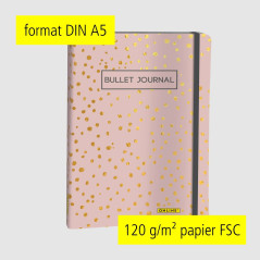 Online Journal en pointillé A5 - papier epais premium 120g/m², FSC - 144 pages - carnet de notes design Spotlights Rose - cahier