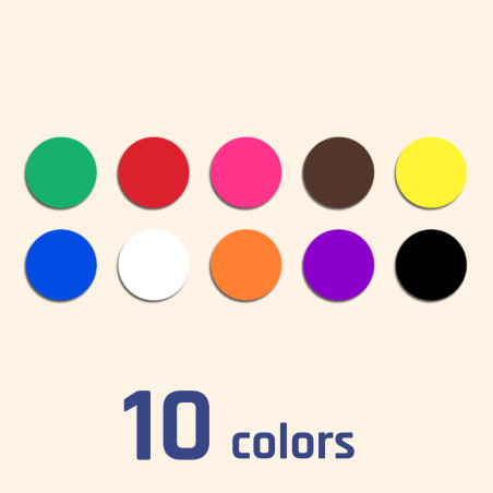 25mm Gommettes Autocollantes Rondes - 10 Couleurs, 1200 Pieces