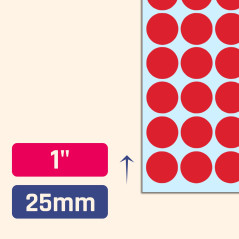 25mm Gommettes Autocollantes Rondes - 10 Couleurs, 1200 Pieces
