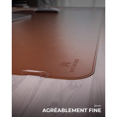 MYMIND® Sous-mains Set de 2 Marron 80x40 - Qualité supérieure avec tapis de souris supplémentaire - Liège naturel écologique - S